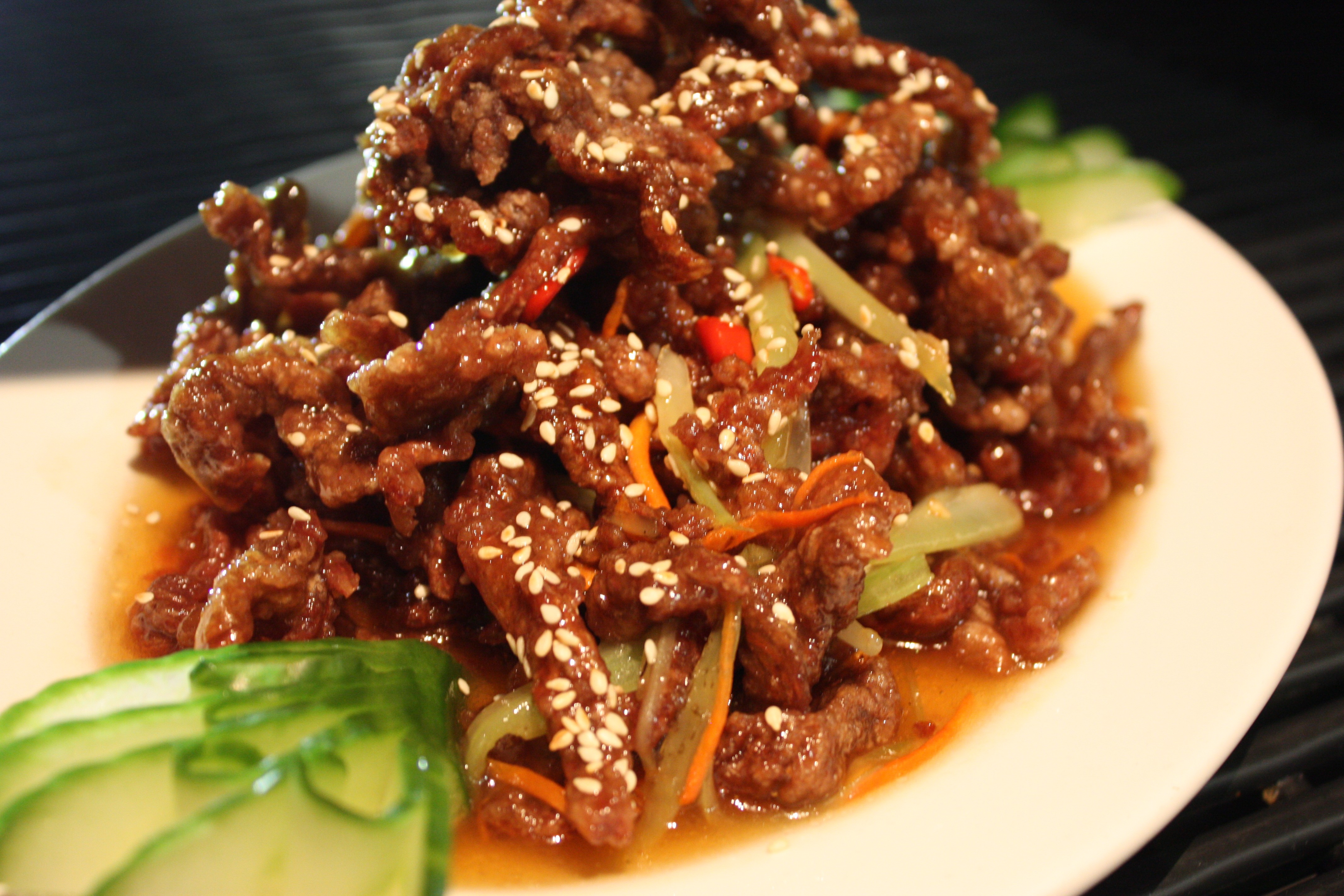 Crispy Beef in Plum Chilli Sauce at Noodle House Mitchell